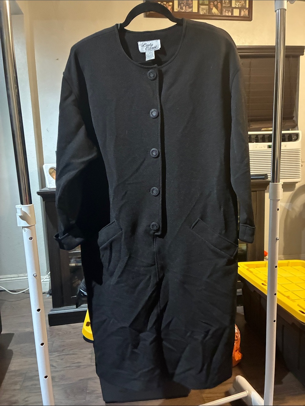 Black Button-Front Long dress